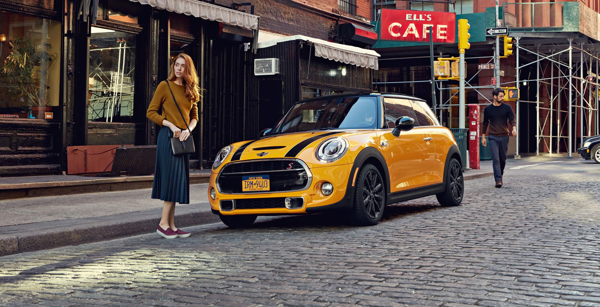 2018 MINI Cooper Hardtop 2-door Exterior Yellow Black Stripes