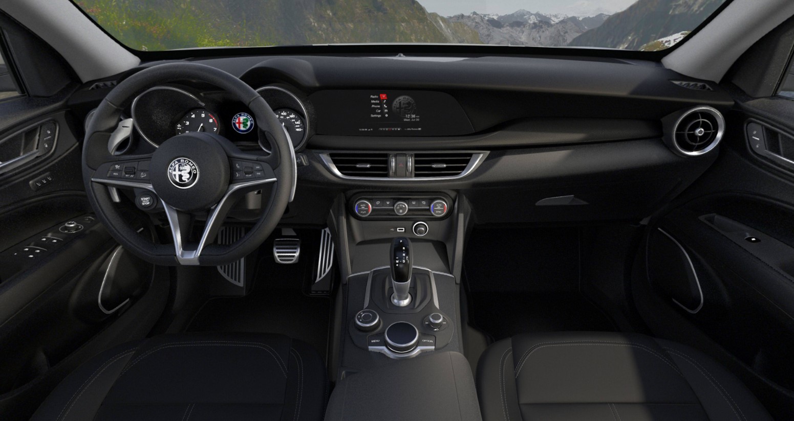 2019 Alfa Romeo Stelvio Sport RWD Black Interior