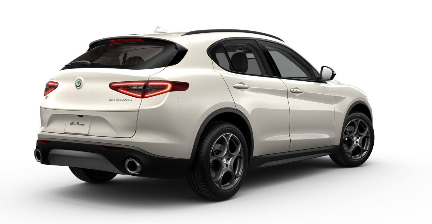 2019 Alfa Romeo Stelvio Sport RWD Rear White Exterior