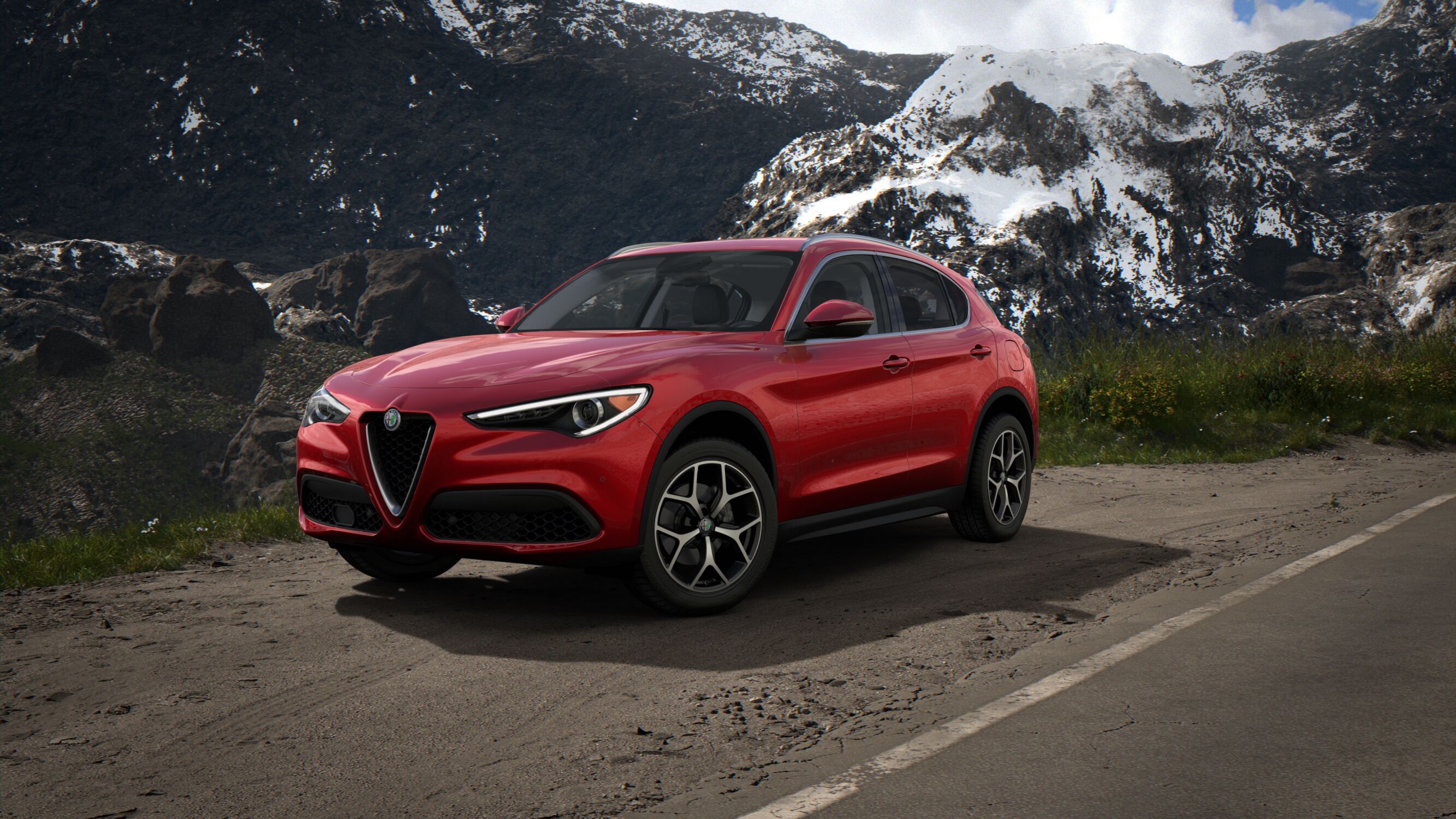 2019 Alfa Romeo Stelvio Ti Sport RWD Front Red Exterior Picture