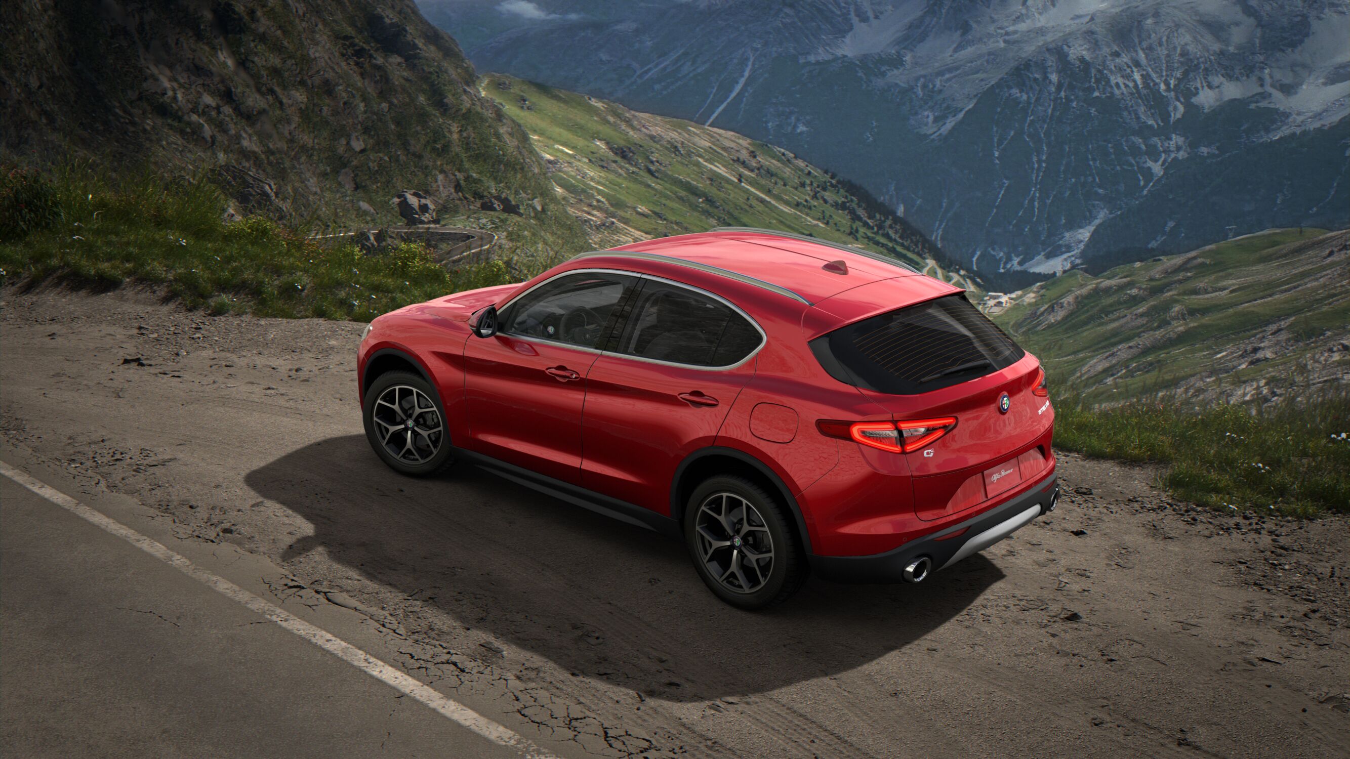 2019 Alfa Romeo Stelvio Ti Sport RWD Rear Red Exterior